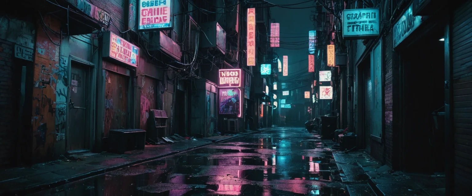Acid Chrome Alley — AI generated image