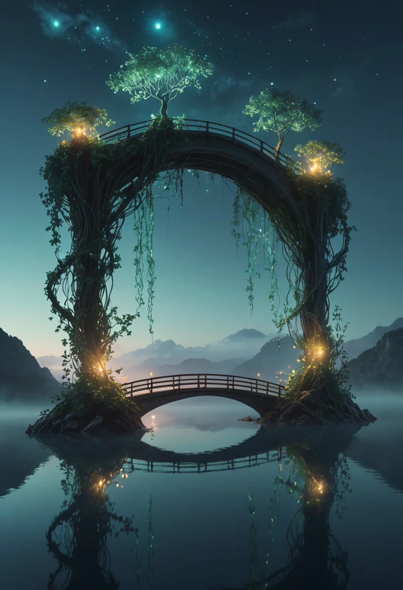 Aether Liana Bridge — AI generated image