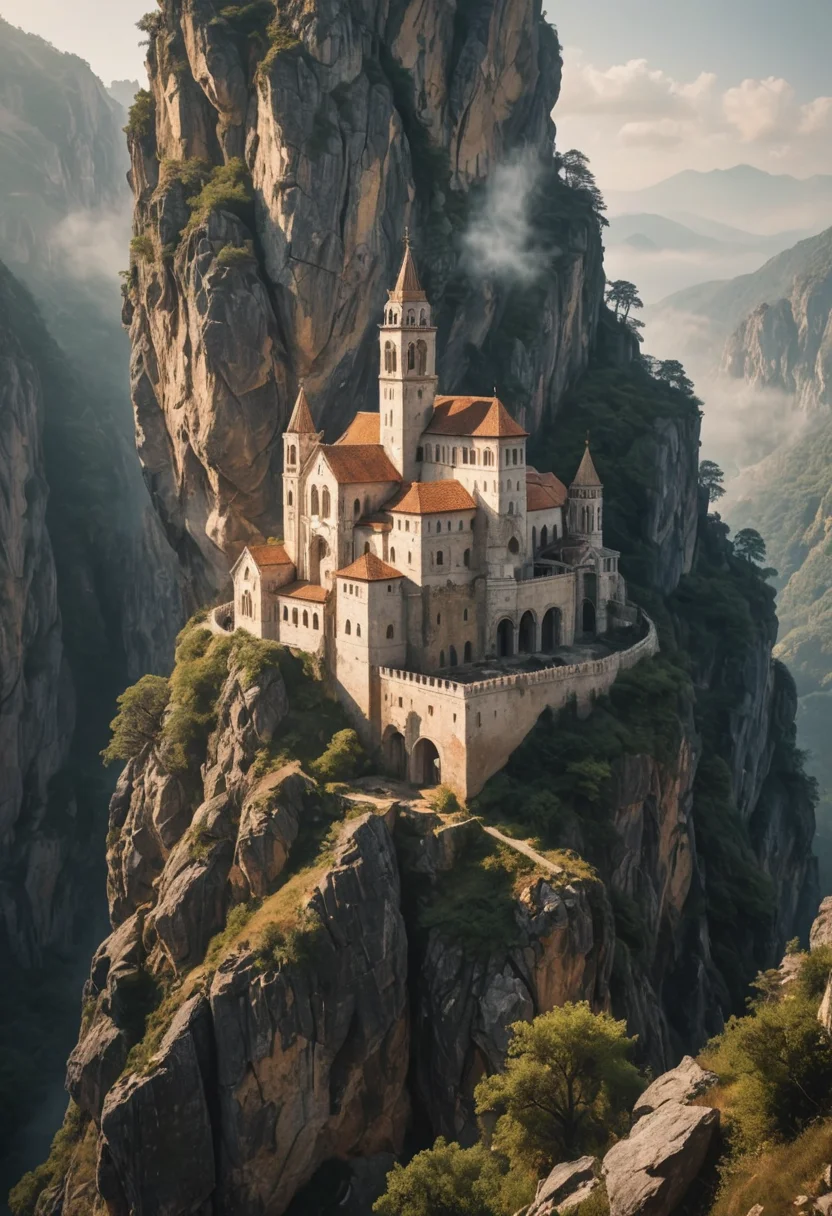 Aetheric Monastery Mist — AI generated image