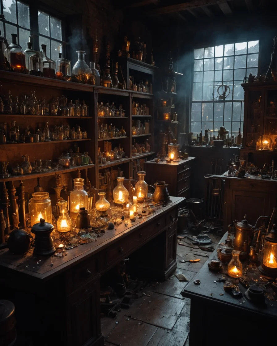 Alchemist's Glass Studio — AI generated image