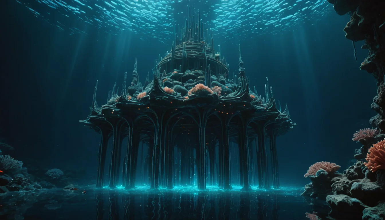 Submerged Glass Citadel — AI generated image
