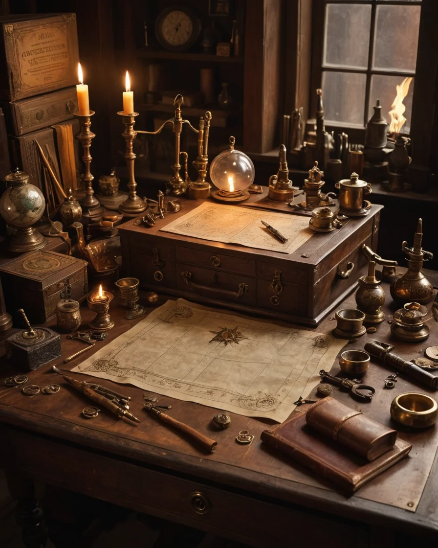 Alchemist's Celestial Desk — AI generated image