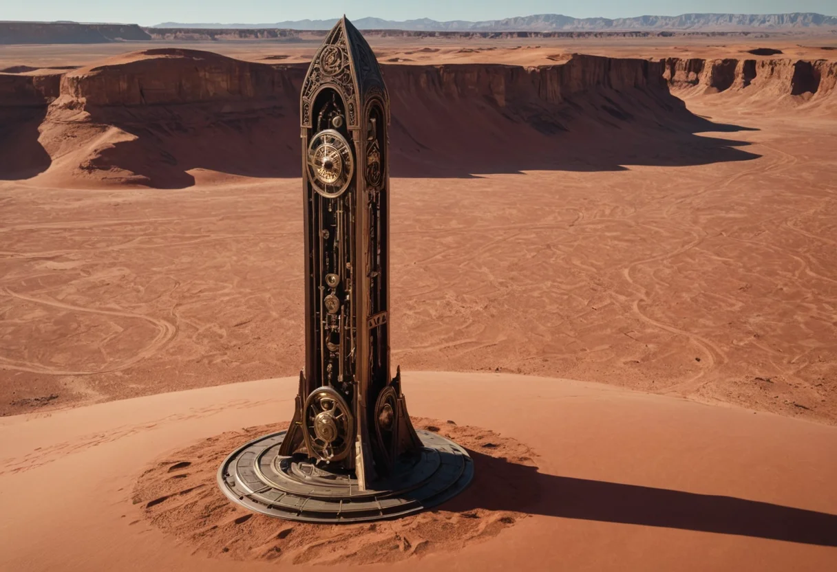 Clockwork Desert Monolith — AI generated image