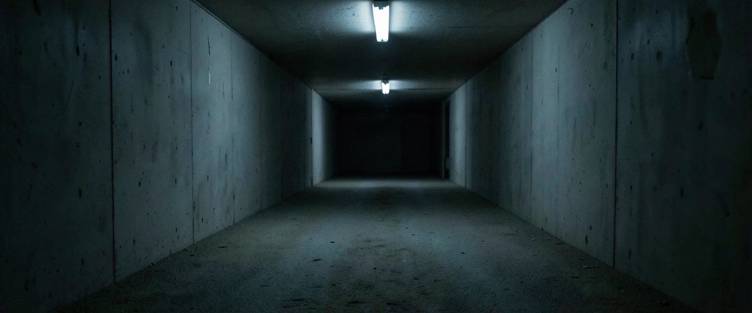 Concrete Hallway Drift — AI generated image