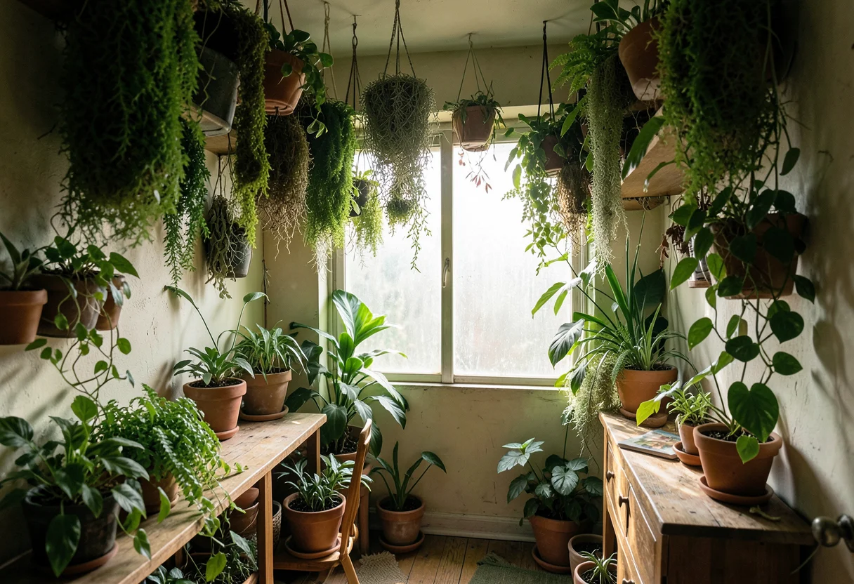 Plant-Filled Sanctuary — AI generated image