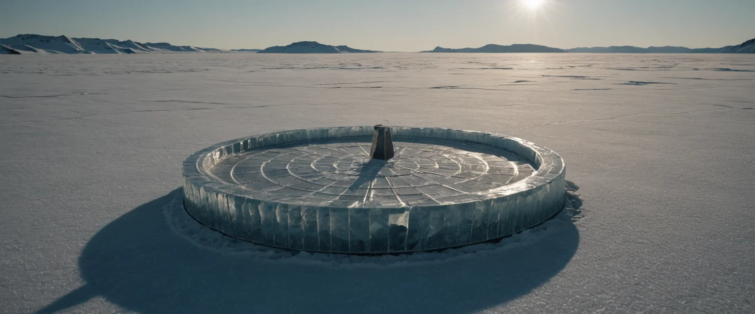 The Crystalline Tundra Sundial — AI generated image
