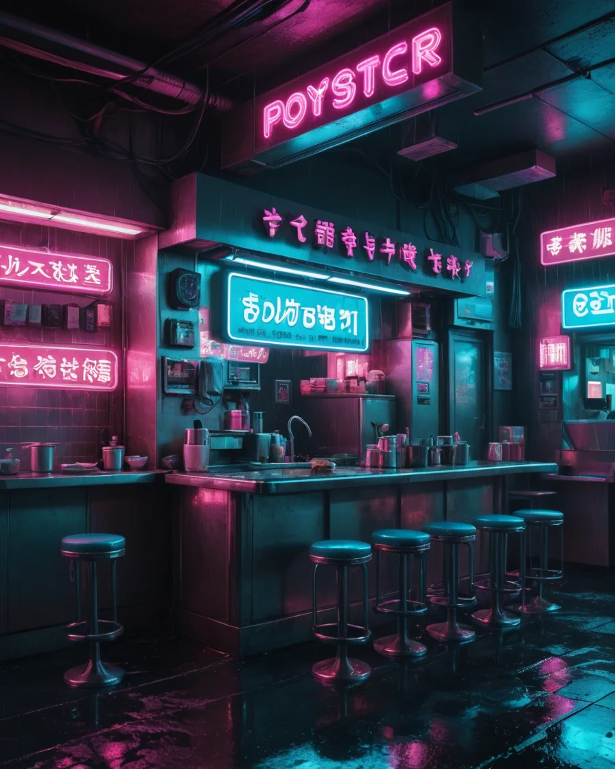 Cyber Noodle Bar — AI generated image