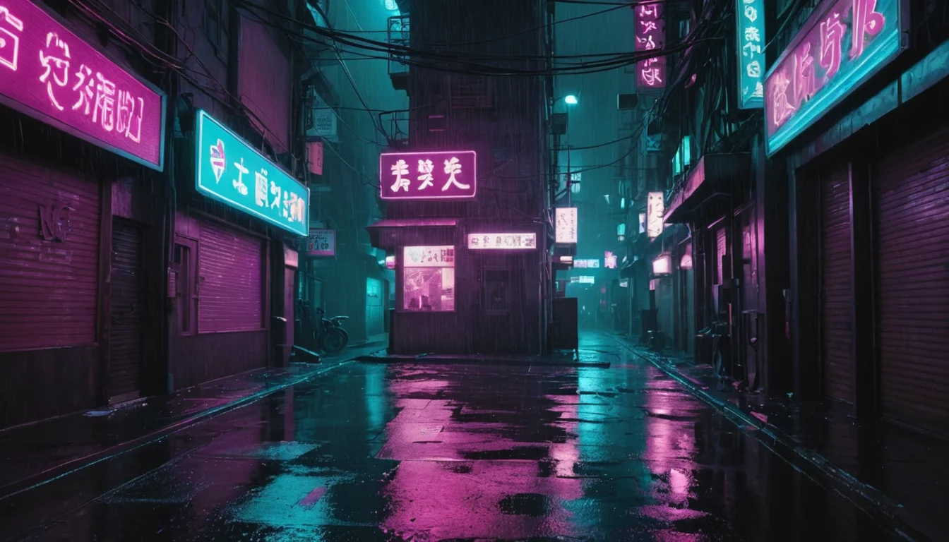 Neon Rain Alley — AI generated image