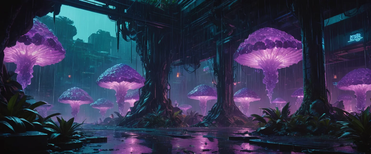 Neon Geode Garden — AI generated image