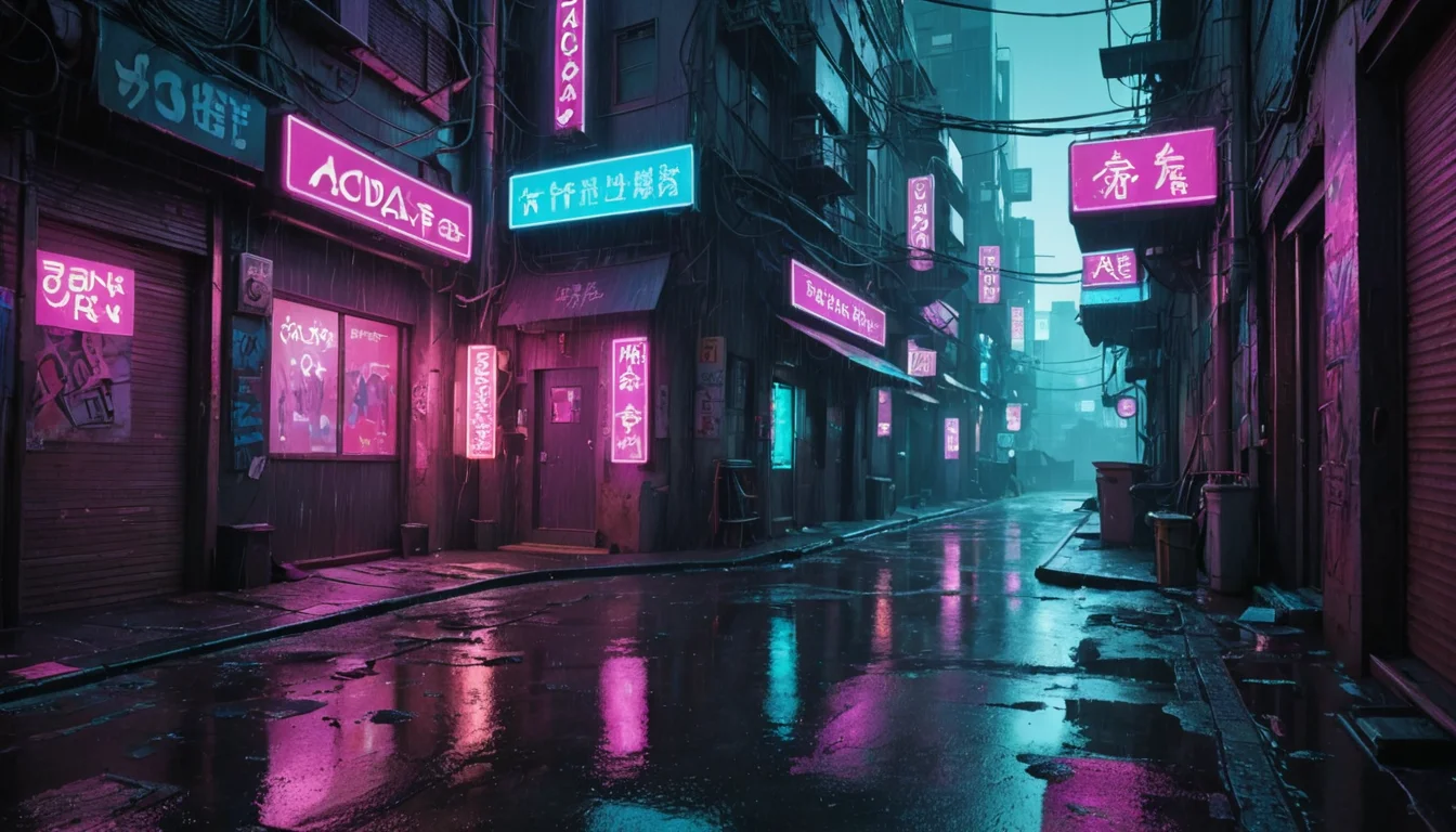 Cyberpunk Rain Alley — AI generated image