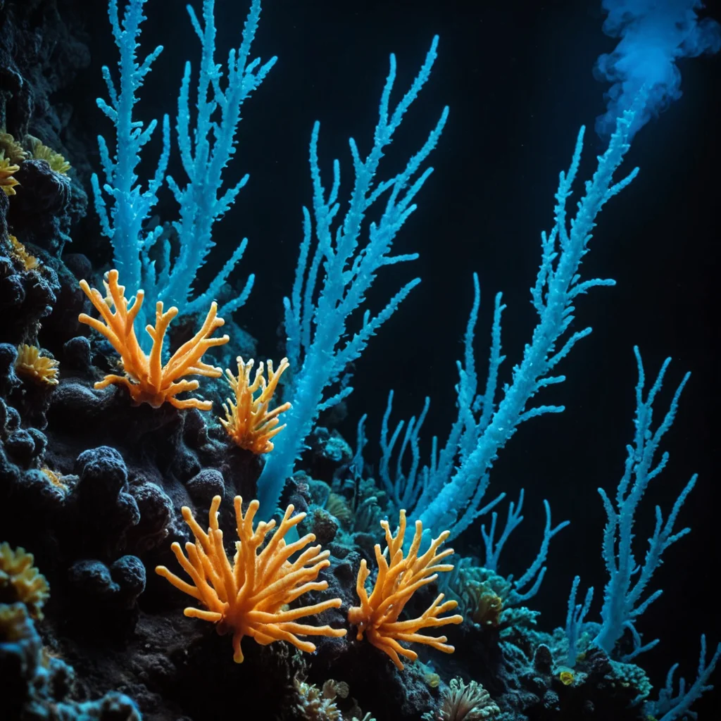 Deep-Sea Mercury Garden — AI generated image