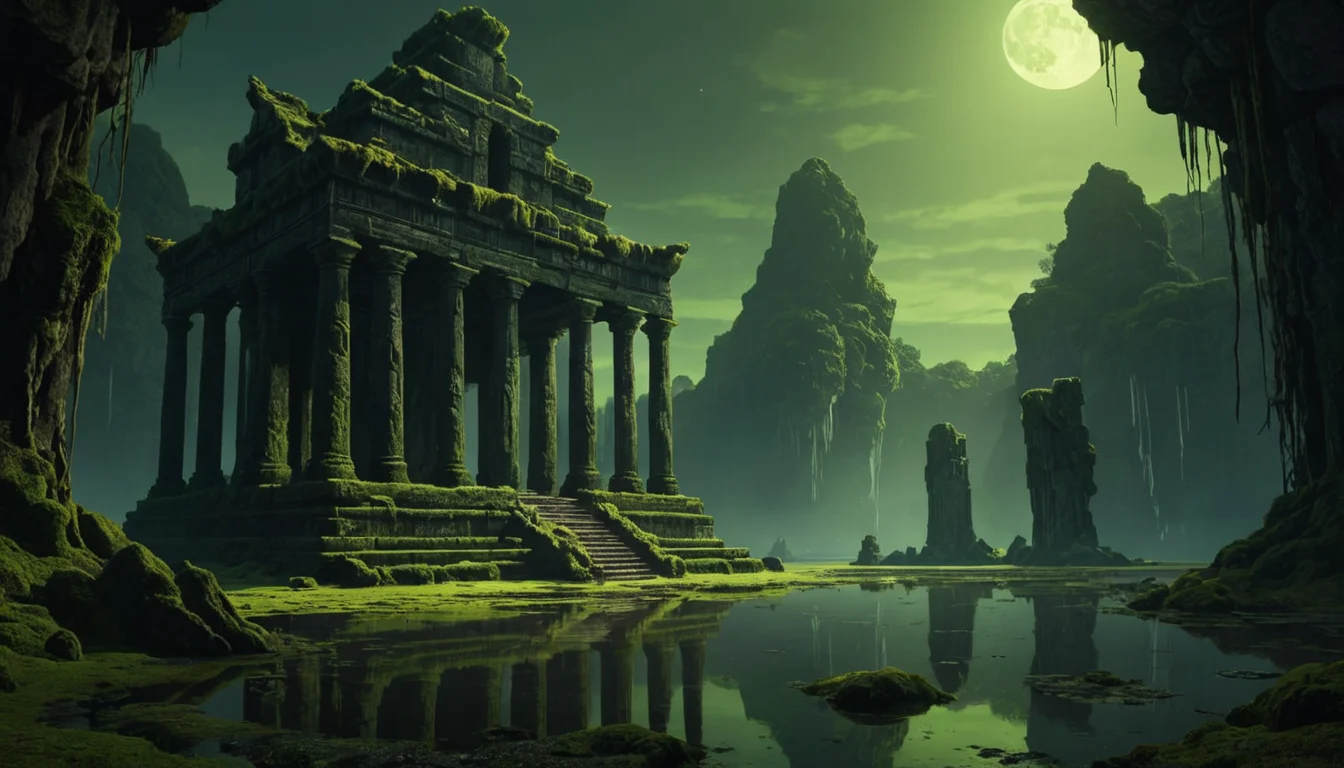 Aether Temple of the Mire — AI generated image