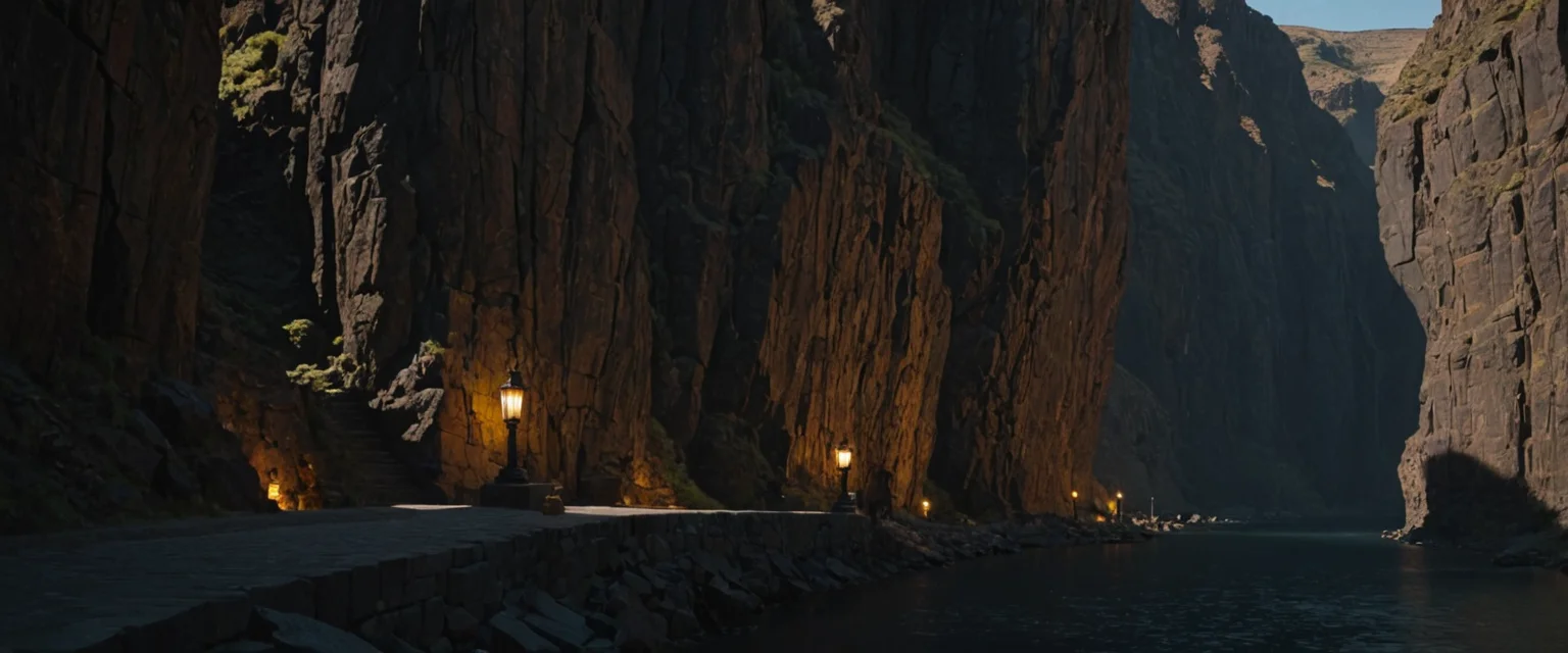 Cliffside Monolith City — AI generated image