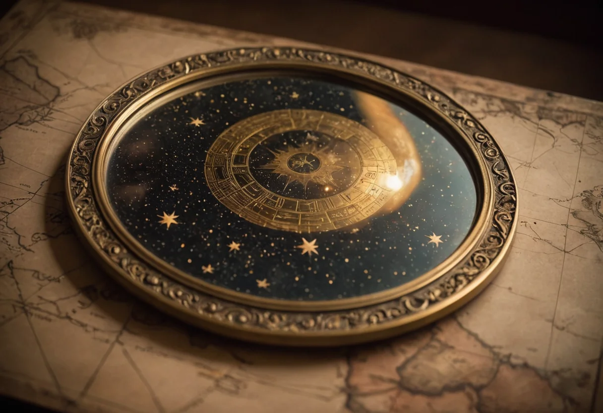Gilded Cosmic Mirror — AI generated image