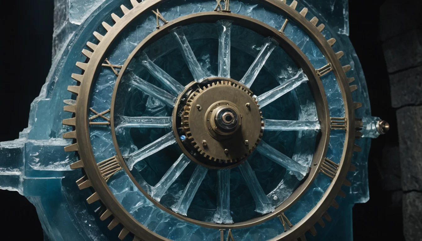 Ice Clock Cavern — AI generated image