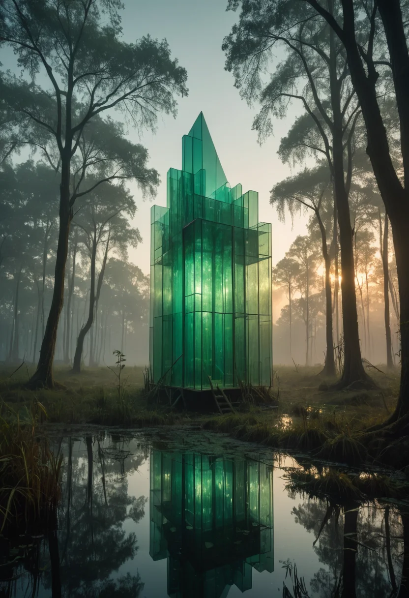 Glass Forest Monolith — AI generated image