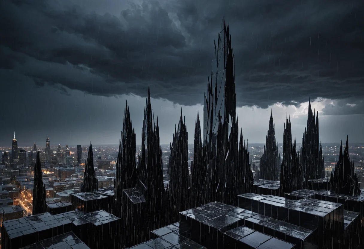 Glass Monolith City — AI generated image