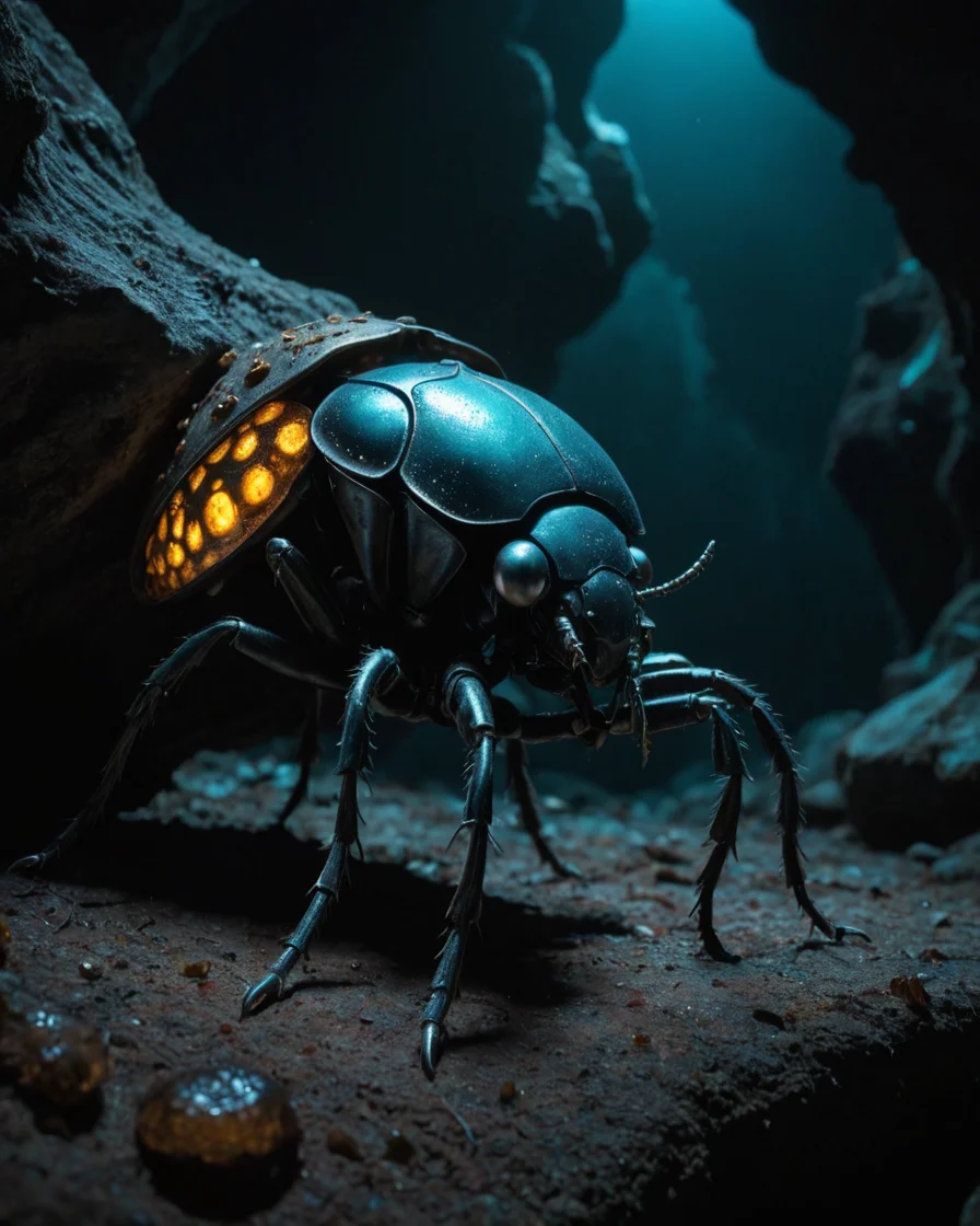 Iron Beetle Bloom — AI generated image