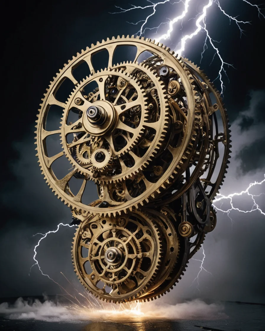 Storm-Caught Chronometer — AI generated image