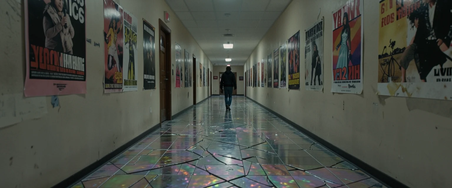 Fading Pixel Hallway — AI generated image