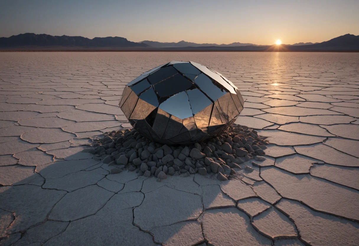 Liquid Chrome Monolith — AI generated image