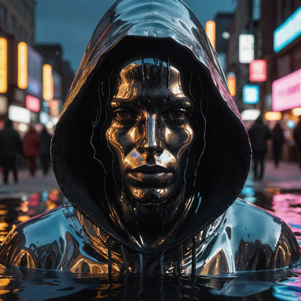 Liquid Chrome Portrait — AI generated image