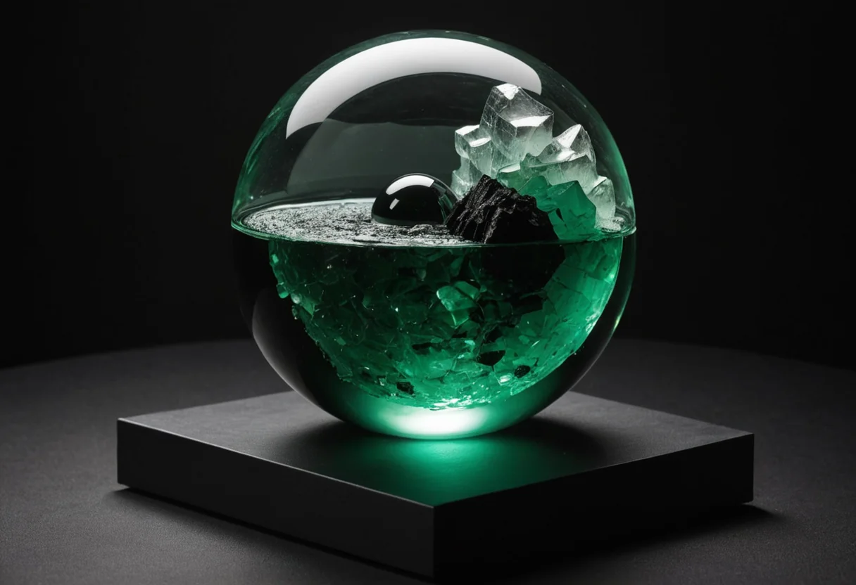 Emerald Displacement — AI generated image