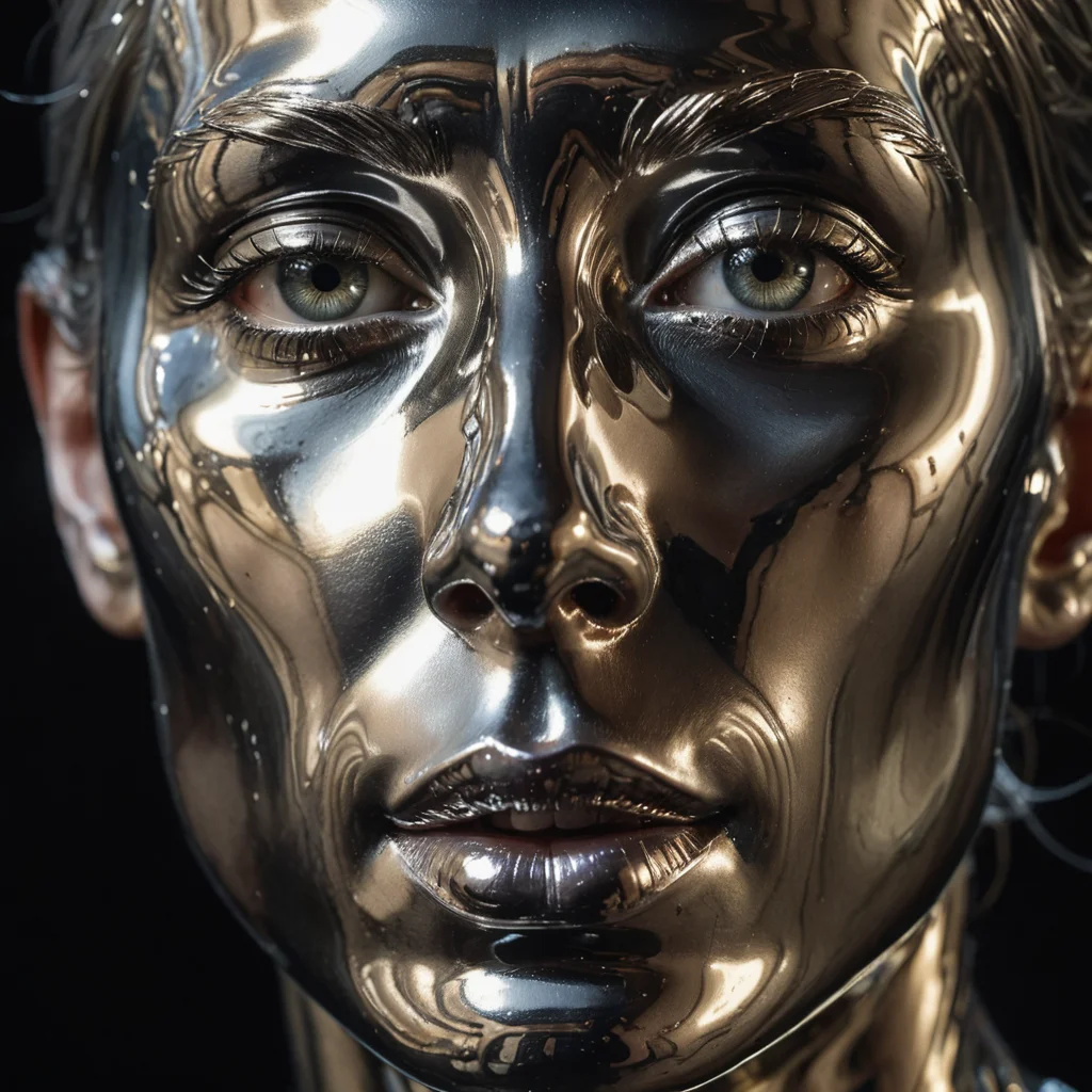 Liquid Metal Portrait (still-life) — AI generated image
