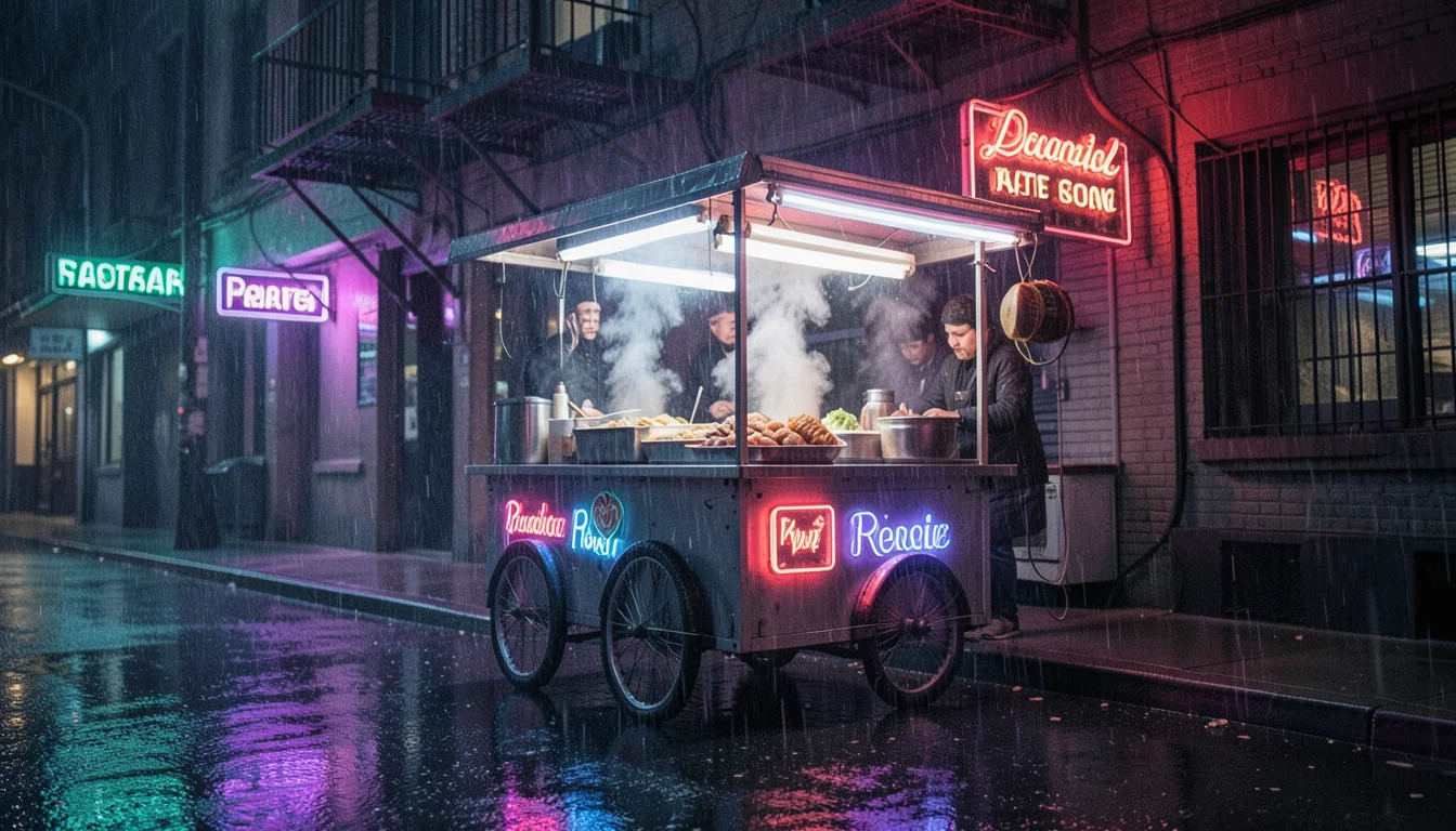 Late Night Street Cart — AI generated image
