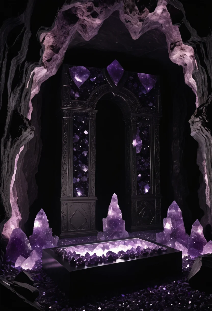 Obsidian Geode Altar — AI generated image