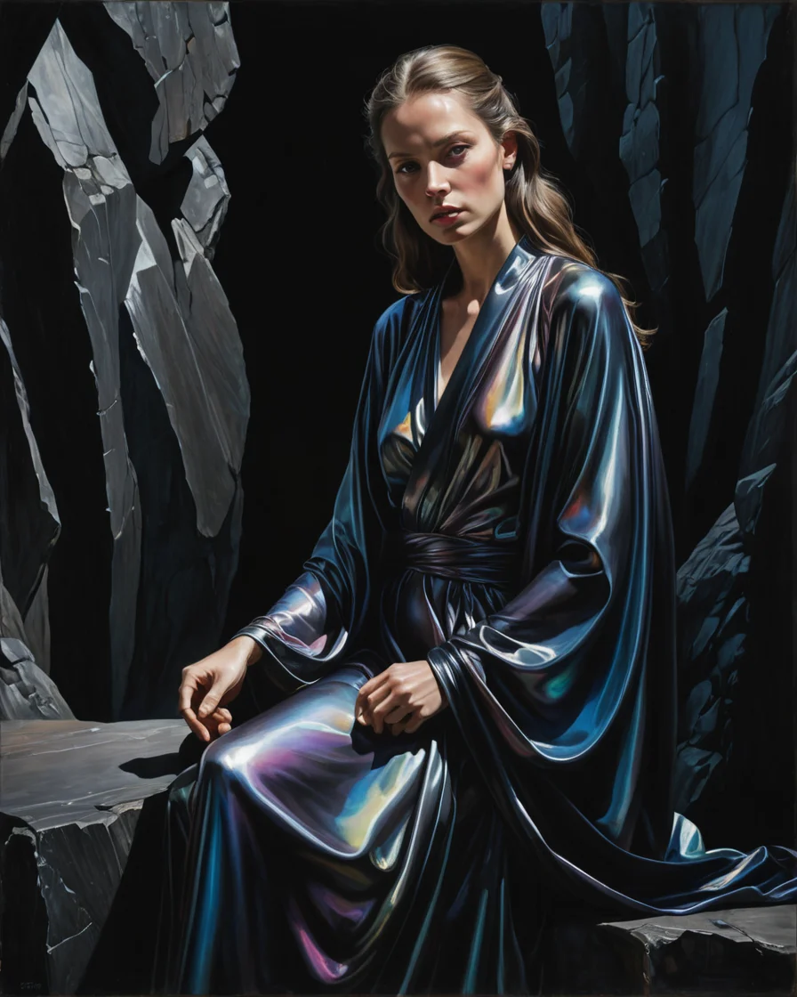 Obsidian Silk Portrait — AI generated image