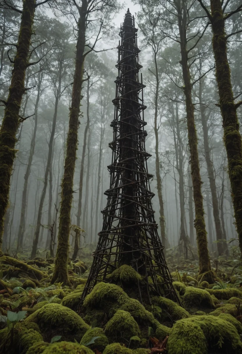 Myco-Industrial Spire — AI generated image