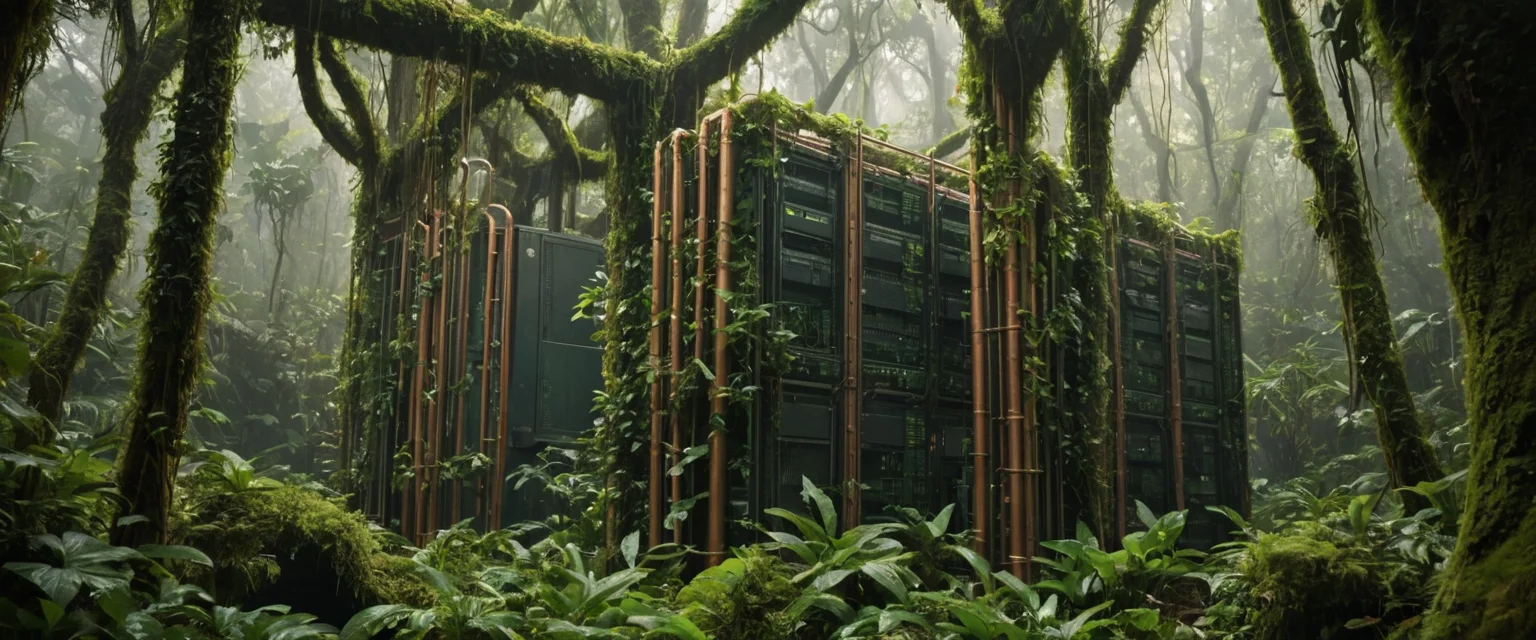 Jungle Data Cathedral — AI generated image