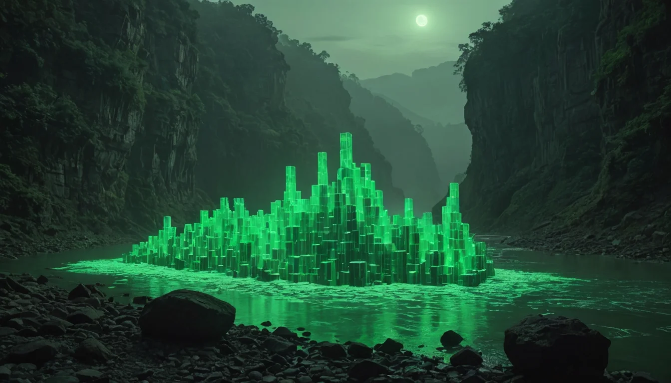 Sedimentary Code River — AI generated image