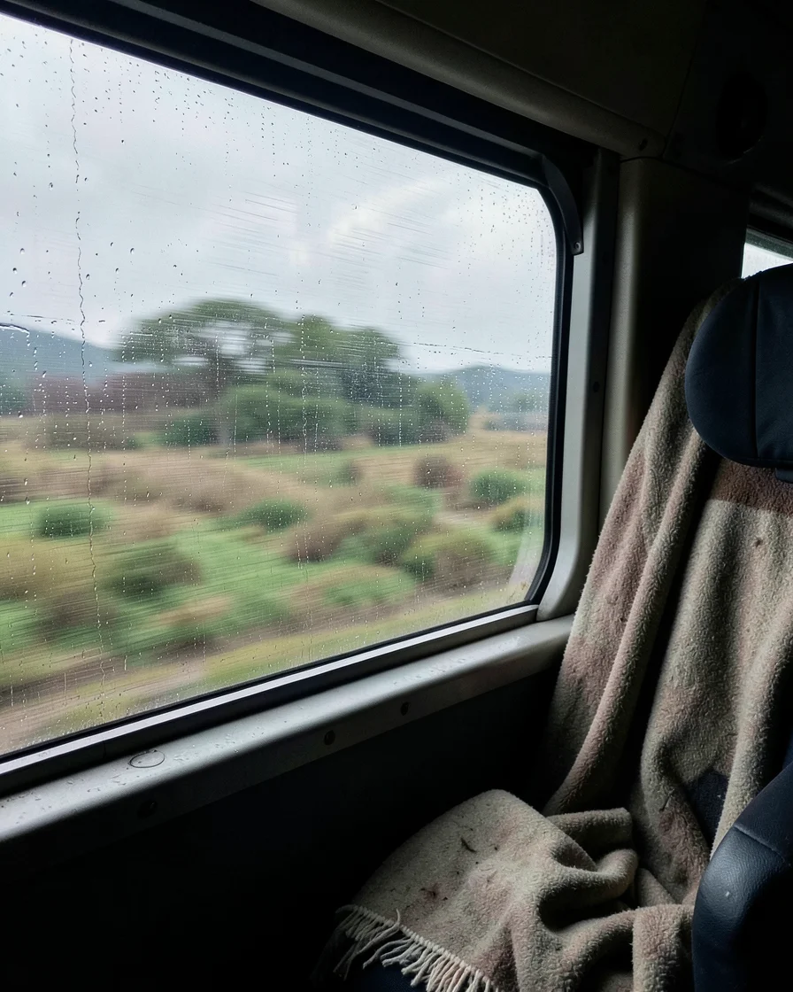 Train Window Haze — AI generated image