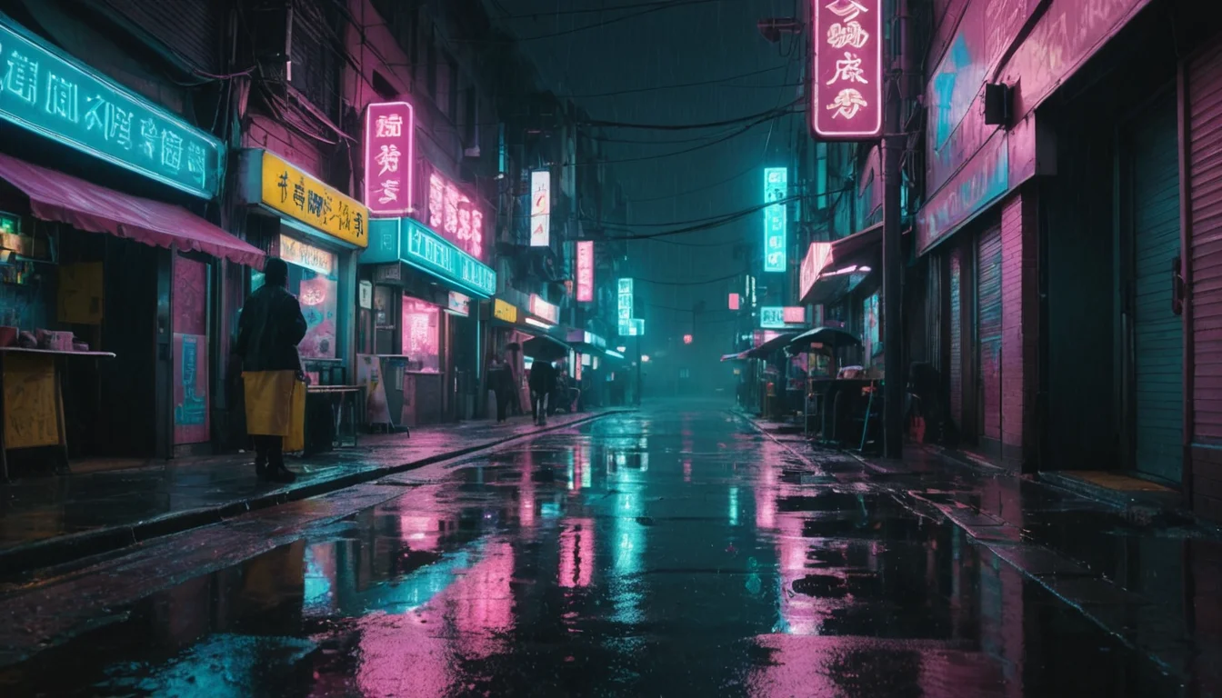 Neo-Tokyo Rain Alley — AI generated image