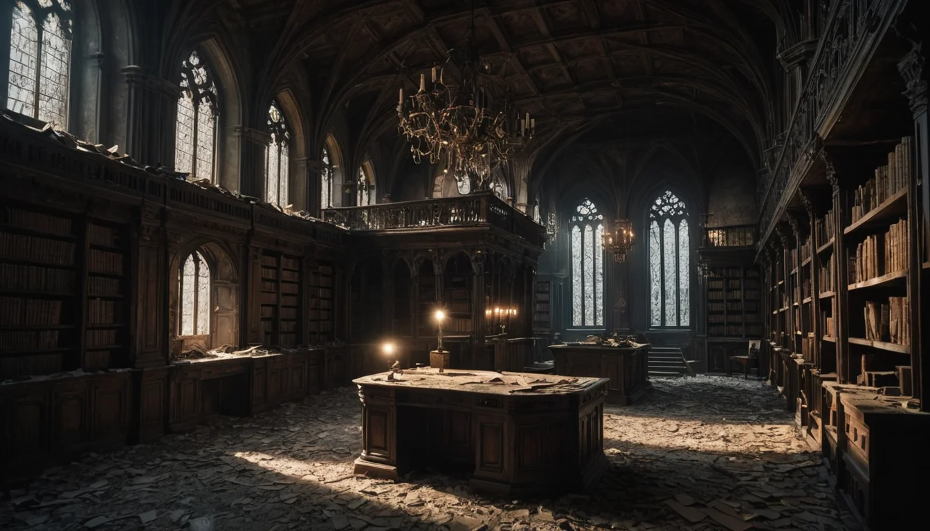 Ruined Scriptorium — AI generated image