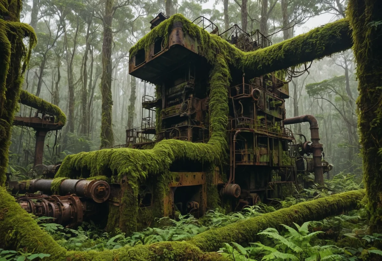 Verdigris Jungle — AI generated image
