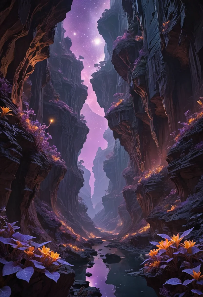 Sky-Bloom Canyon — AI generated image