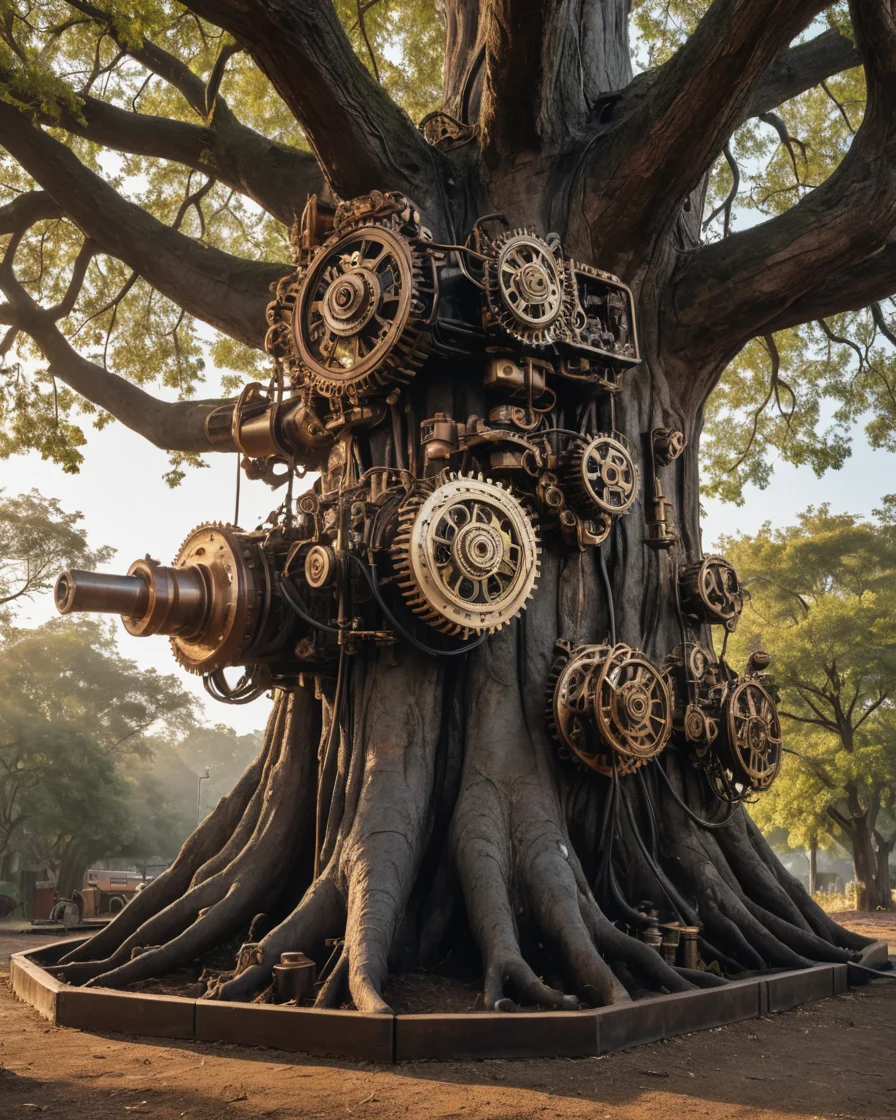 Steampunk Botany Engine — AI generated image