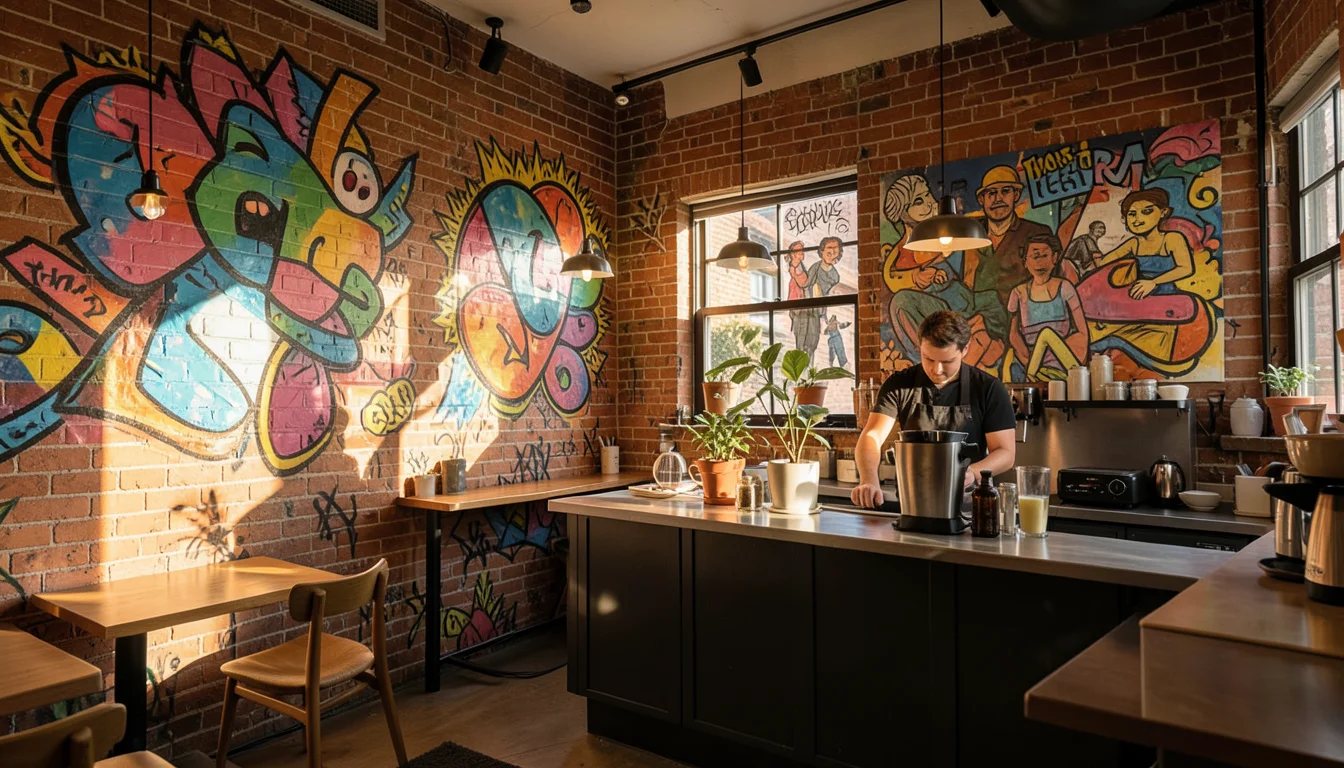 Graffiti Cafe — AI generated image