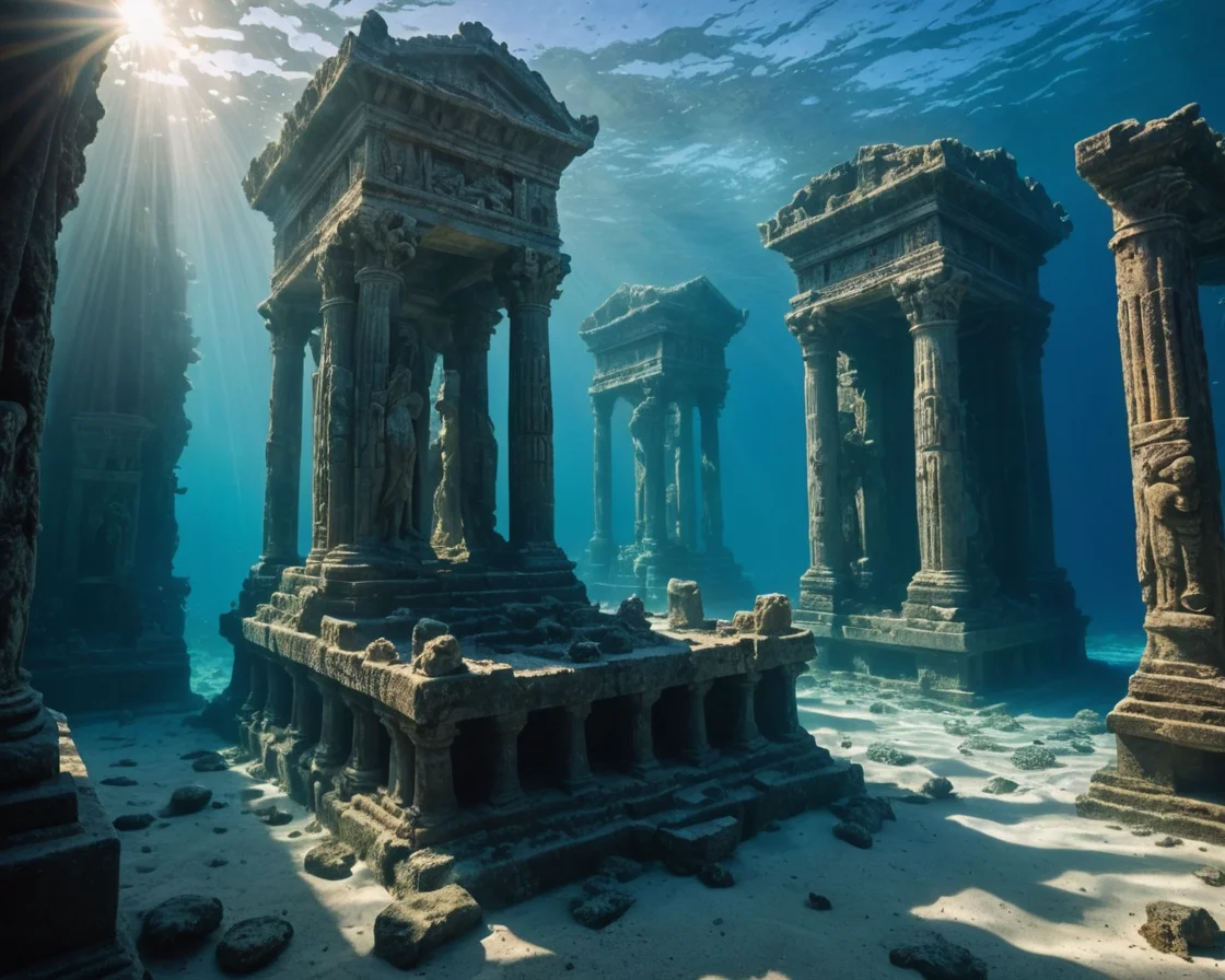 Submerged Ruin — AI generated image
