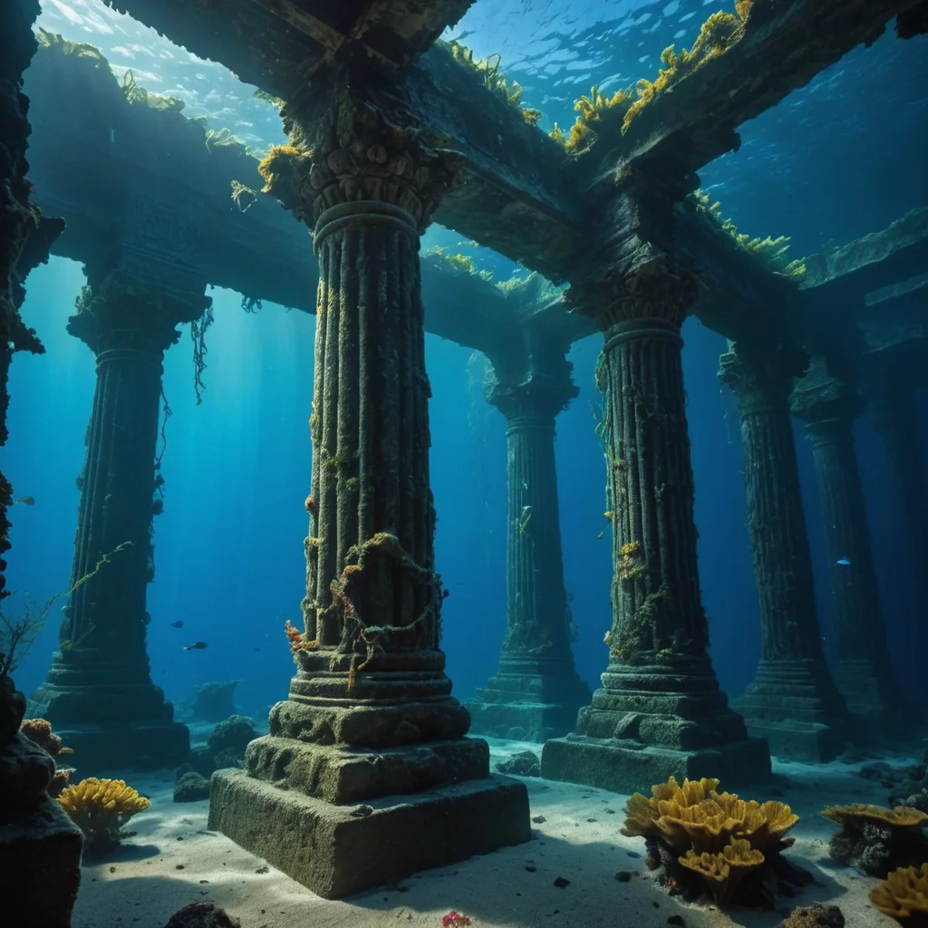 Submerged Temple — AI generated image