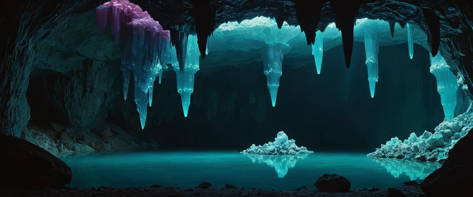 Subterranean Crystal Grotto — AI generated image