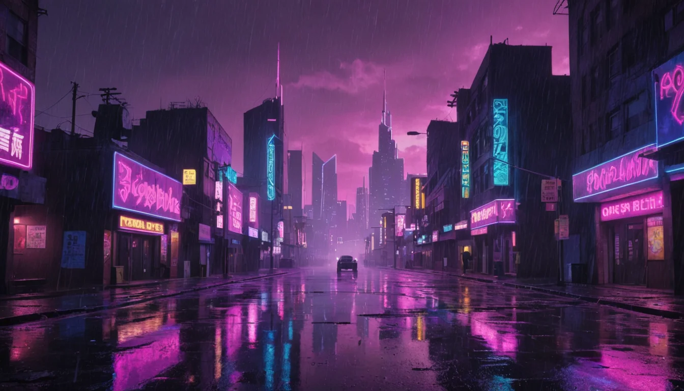Synthwave Ruin — AI generated image